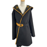 ルイ・ヴィトン LOUIS VUITTON ジャイアントモノグラムフーデットコート FHC028 ブラック ウール レディース トレンチコート