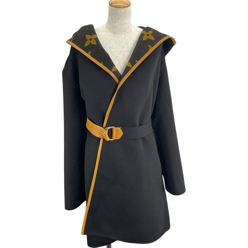 ルイ・ヴィトン LOUIS VUITTON ジャイアントモノグラムフーデットコート FHC028 ブラック ウール レディース トレンチコート