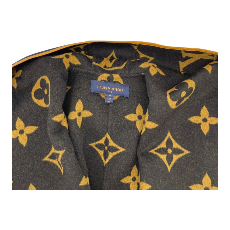 ルイ・ヴィトン LOUIS VUITTON ジャイアントモノグラムフーデットコート FHC028 ブラック ウール レディース トレンチコート