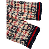 グッチ GUCCI GG総柄ノーカラーツイードジャケット 610060 マルチカラー ウール レディース ノーカラージャケット