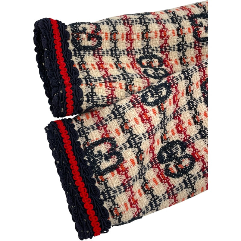 グッチ GUCCI GG総柄ノーカラーツイードジャケット 610060 マルチカラー ウール レディース ノーカラージャケット
