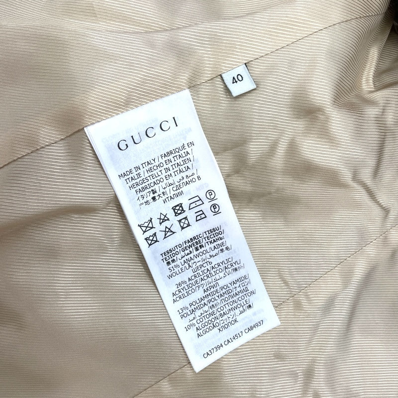 グッチ GUCCI GG総柄ノーカラーツイードジャケット 610060 マルチカラー ウール レディース ノーカラージャケット