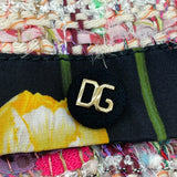 ドルチェ＆ガッバーナ Dolce & Gabbana ノーカラーツイードジャケット F2087T マルチカラー コットン レディース ノーカラージャケット