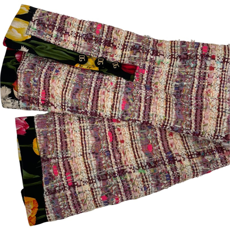 ドルチェ＆ガッバーナ Dolce & Gabbana ノーカラーツイードジャケット F2087T マルチカラー コットン レディース ノーカラージャケット