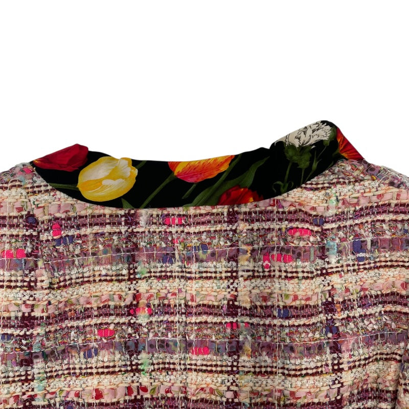 ドルチェ＆ガッバーナ Dolce & Gabbana ノーカラーツイードジャケット F2087T マルチカラー コットン レディース ノーカラージャケット