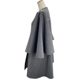 ルイ・ヴィトン LOUIS VUITTON ケープコート FRC032 グレー ウール レディース その他アウター