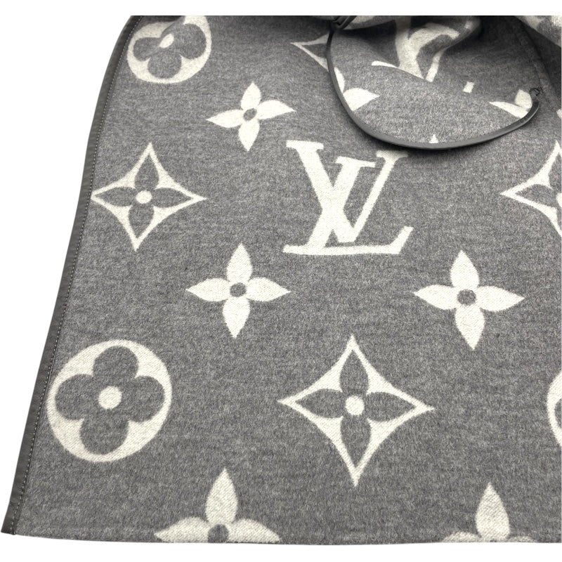 ルイ・ヴィトン LOUIS VUITTON ジャイアントモノグラムフーテッドコート FLC016 グレー ウール レディース その他アウター