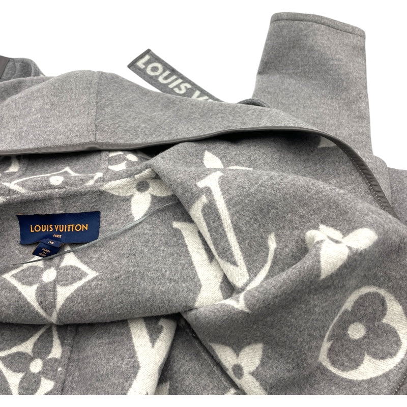 ルイ・ヴィトン LOUIS VUITTON ジャイアントモノグラムフーテッドコート FLC016 グレー ウール レディース その他アウター