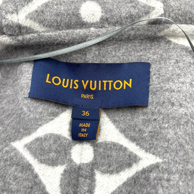 ルイ・ヴィトン LOUIS VUITTON ジャイアントモノグラムフーテッドコート FLC016 グレー ウール レディース その他アウター