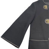 グッチ GUCCI ホースビット金具ノーカラーコート 594821 ブラック ウール レディース ノーカラージャケット