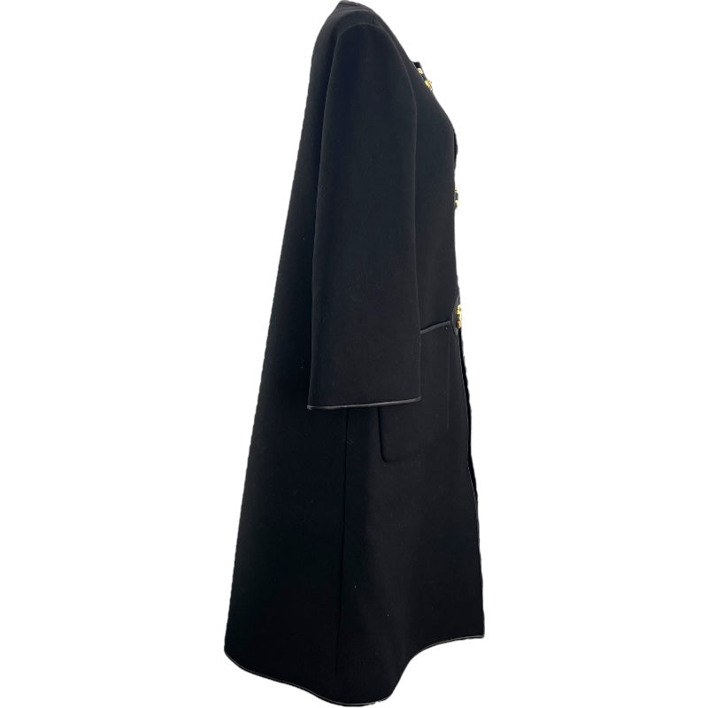 グッチ GUCCI ホースビット金具ノーカラーコート 594821 ブラック ウール レディース ノーカラージャケット