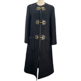 グッチ GUCCI ホースビット金具ノーカラーコート 594821 ブラック ウール レディース ノーカラージャケット