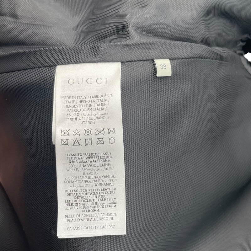 グッチ GUCCI ホースビット金具ノーカラーコート 594821 ブラック ウール レディース ノーカラージャケット