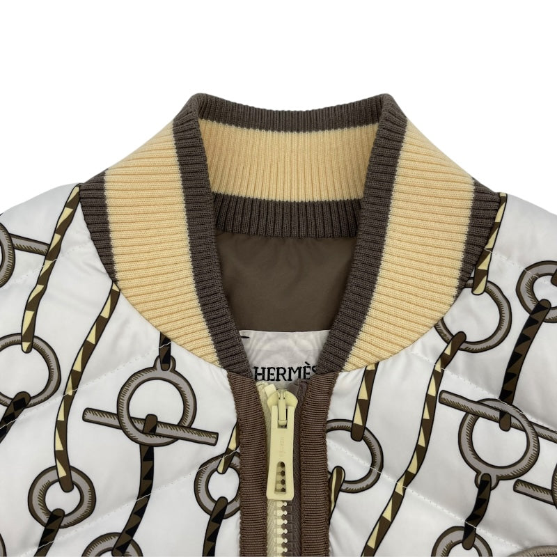 エルメス HERMES ロングダウンベスト 3H0163D2 ホワイト ポリエステル レディース ダウンベスト