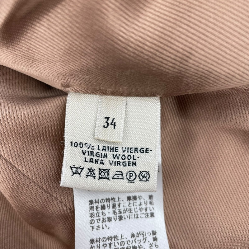 エルメス HERMES ツイードウールコート ブラウン ウール レディース その他アウター