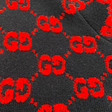 グッチ GUCCI GG総柄ノーカラーニットカーディガン 713300 ネイビー/レッド ウール レディース カーディガン