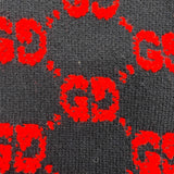 グッチ GUCCI GG総柄ノーカラーニットカーディガン 713300 ネイビー/レッド ウール レディース カーディガン