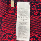 グッチ GUCCI GG総柄ノーカラーニットカーディガン 713300 ネイビー/レッド ウール レディース カーディガン