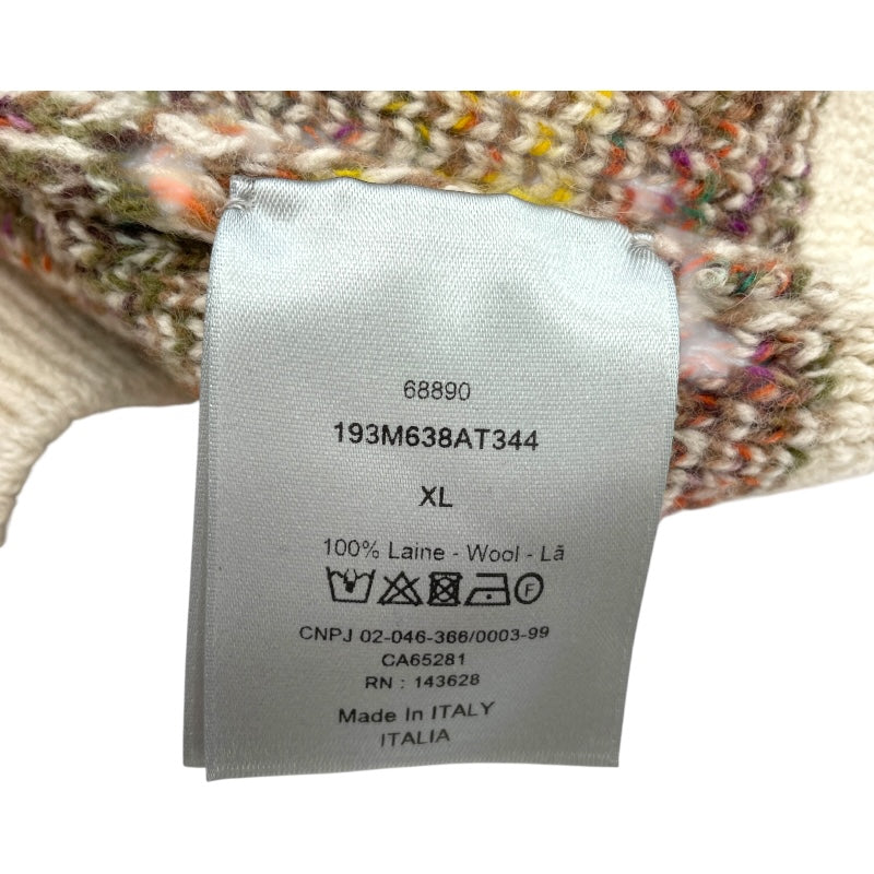 クリスチャン・ディオール Christian Dior オブリーク総柄 193M638AT344 ベージュ ウール メンズ セーター
