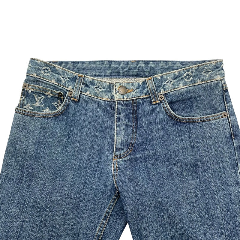 ルイ・ヴィトン LOUIS VUITTON モノグラム切替デニムパンツ ブルー