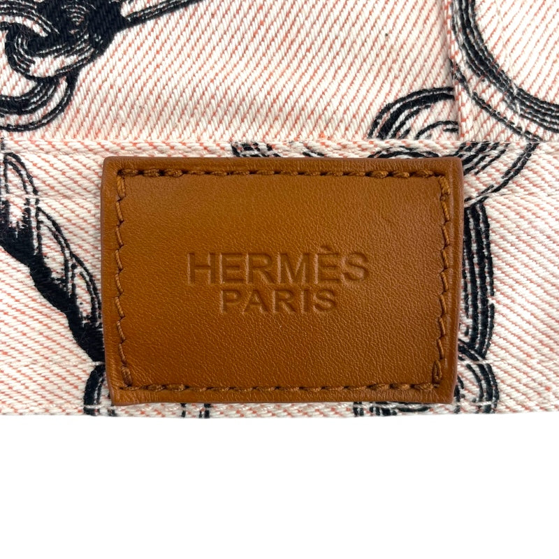 エルメス HERMES 総柄デニムジャケット 4H0253DD ピンク デニム レディース デニムジャケット