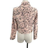 エルメス HERMES 総柄デニムジャケット 4H0253DD ピンク デニム レディース デニムジャケット