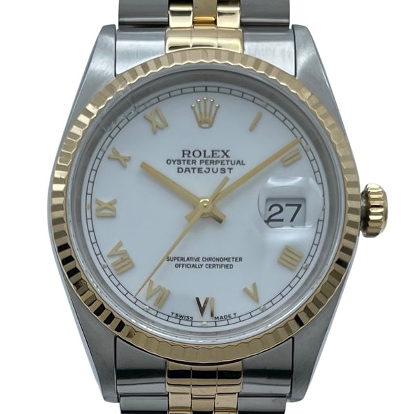 ロレックス ROLEX デイトジャスト 16233 ホワイト K18/SS メンズ 腕時計