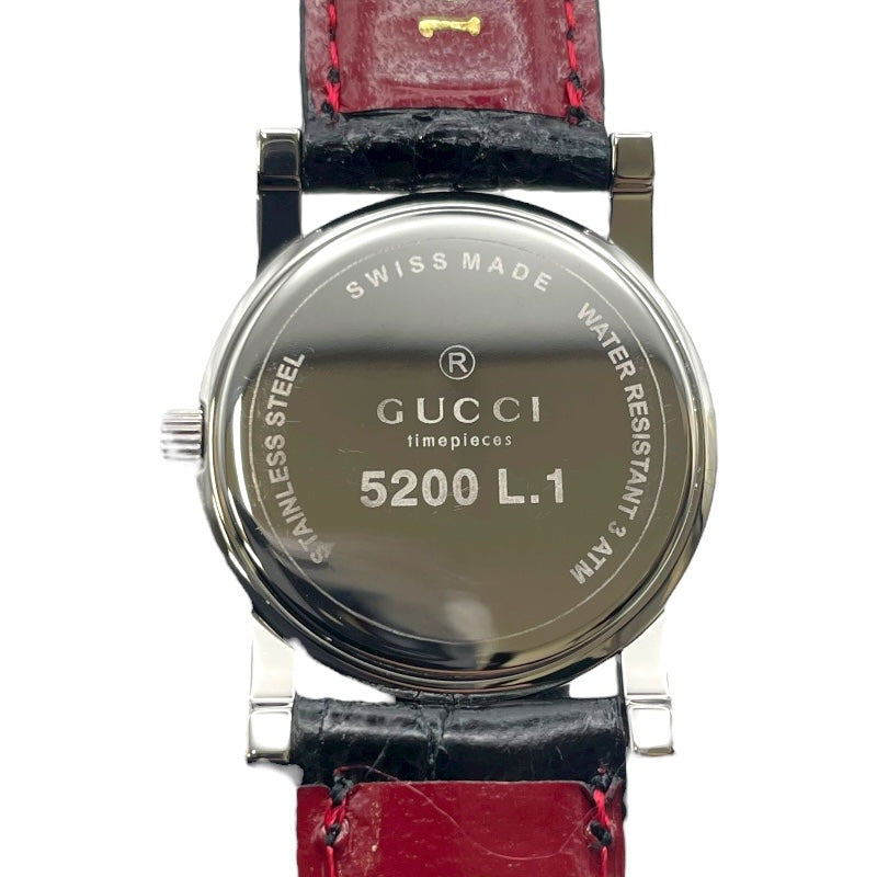 グッチ GUCCI ラウンドフェイス 5200L.1 ブラック SS レディース 腕時計