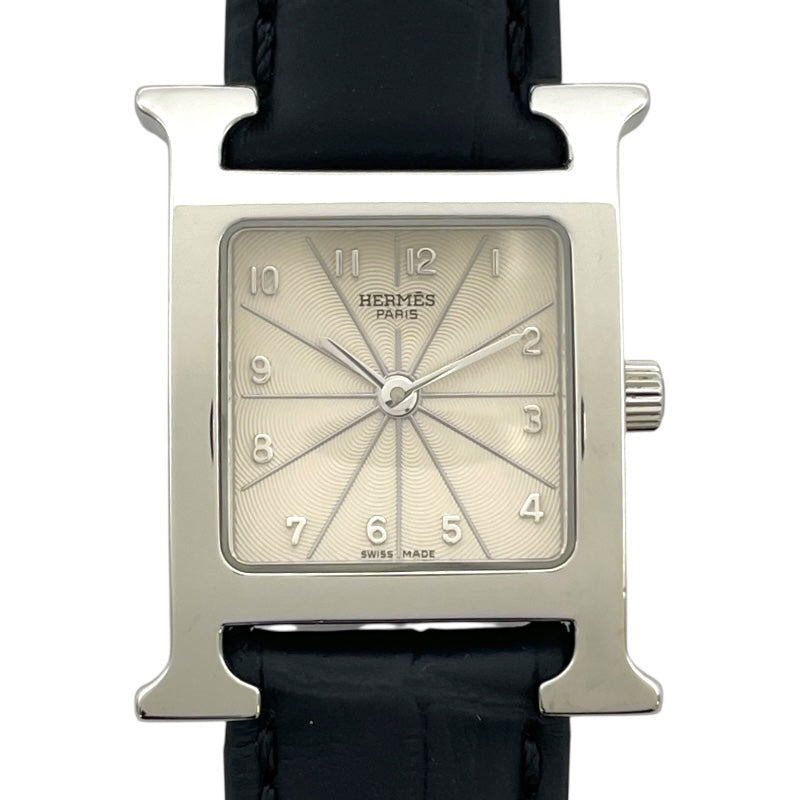 エルメス HERMES Hウォッチ HH1.210 アイボリー SS クオーツ レディース 腕時計