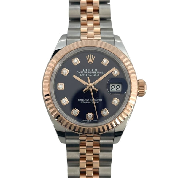 ロレックス ROLEX デイトジャスト28 オーベルジーヌ 279171G K18PG/SS レディース 腕時計