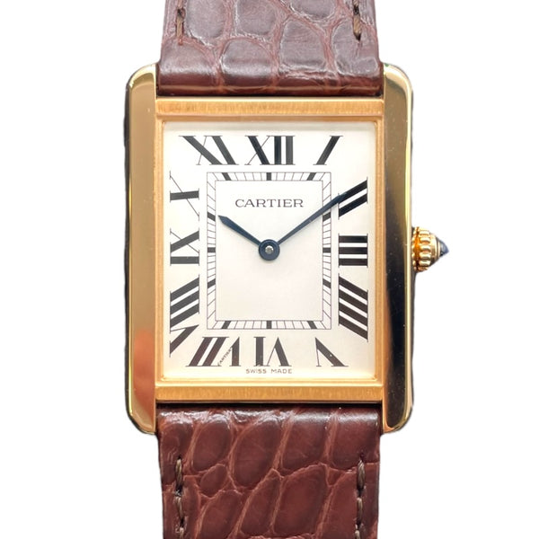 カルティエ Cartier タンクソロ LM W5200025 ホワイト K18PG/SS メンズ 腕時計