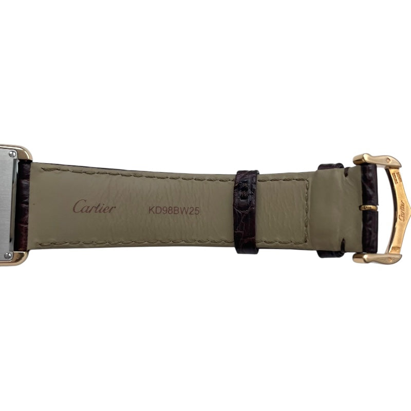 カルティエ Cartier タンクソロ LM W5200025 ホワイト K18PG/SS メンズ 腕時計