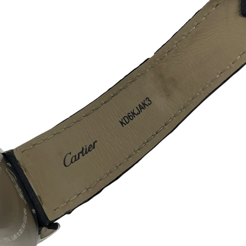 カルティエ Cartier ロンド クロワジエール ドゥ カルティエ W2RN0005 グレー SS/革ベルト 自動巻き メンズ 腕時計