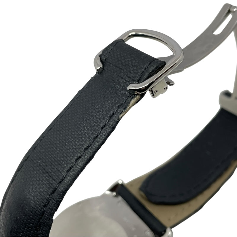 カルティエ Cartier ロンド クロワジエール ドゥ カルティエ W2RN0005 グレー SS/革ベルト 自動巻き メンズ 腕時計