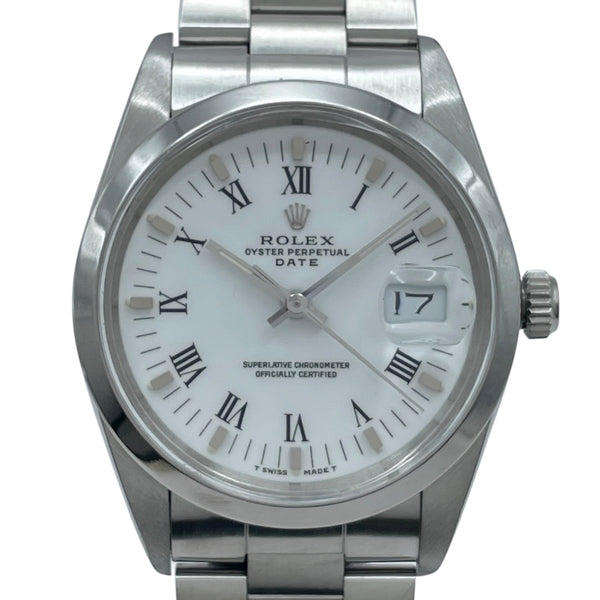 ロレックス ROLEX オイスター パーペチュアル デイト 15000 ホワイト SS メンズ 腕時計