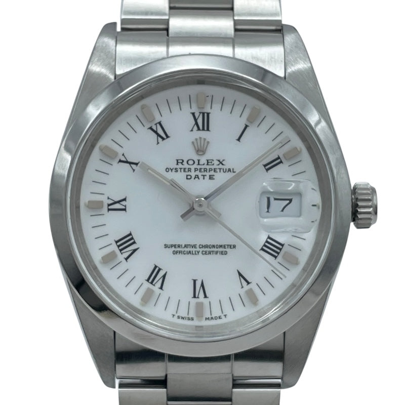 ロレックス ROLEX オイスター パーペチュアル デイト 15000 ホワイト SS メンズ 腕時計