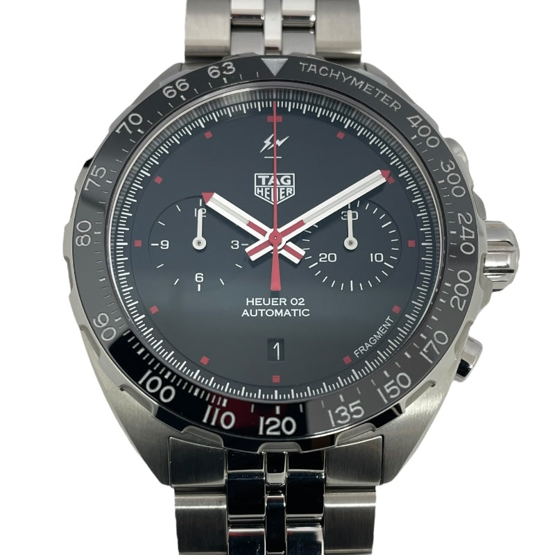 タグ・ホイヤー TAG HEUER フラグメントデザイン キャリバーホイヤー02 クロノグラフ CAZ201A.BA0641 ブラック SS 自動巻き メンズ 腕時計