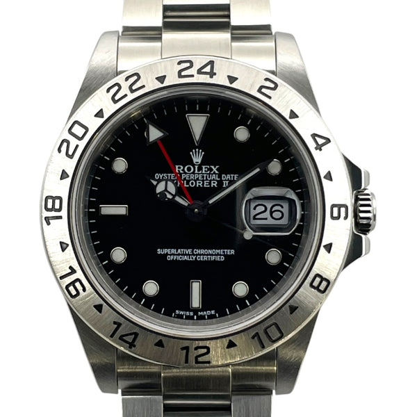 ロレックス ROLEX エクスプローラー2 16570 ブラック SS 自動巻き メンズ 腕時計