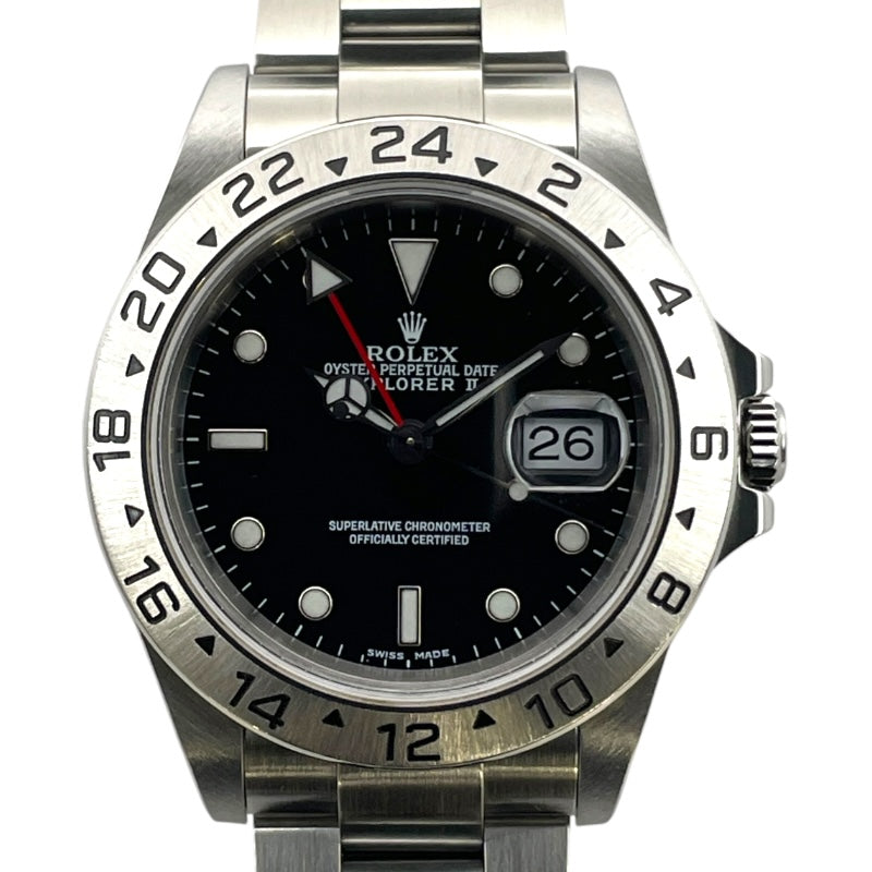 ロレックス ROLEX エクスプローラー2 16570 ブラック SS 自動巻き メンズ 腕時計