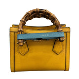 グッチ GUCCI ダイアナスモール　トートバッグ 702732 イエロー　GD金具 カーフ レザー 、バンブー レディース ショルダーバッグ