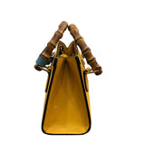 グッチ GUCCI ダイアナスモール　トートバッグ 702732 イエロー　GD金具 カーフ レザー 、バンブー レディース ショルダーバッグ