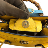 グッチ GUCCI ダイアナスモール　トートバッグ 702732 イエロー　GD金具 カーフ レザー 、バンブー レディース ショルダーバッグ