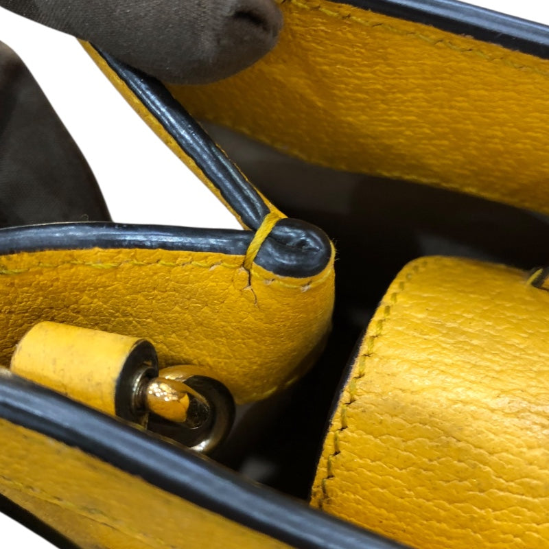 グッチ GUCCI ダイアナスモール　トートバッグ 702732 イエロー　GD金具 カーフ レザー 、バンブー レディース ショルダーバッグ