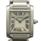 カルティエ Cartier タンクフランセーズ SM W51008Q3 アイボリー SS クオーツ レディース 腕時計