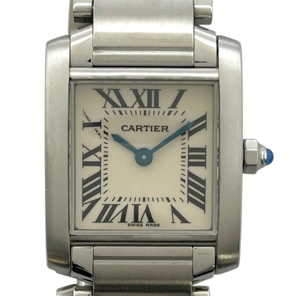カルティエ Cartier タンクフランセーズ SM W51008Q3 アイボリー SS クオーツ レディース 腕時計
