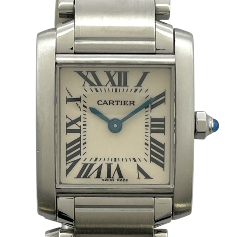 カルティエ Cartier タンクフランセーズ SM W51008Q3 アイボリー SS クオーツ レディース 腕時計