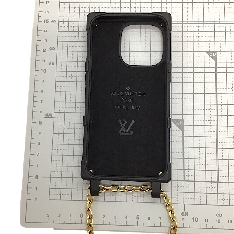 ルイ・ヴィトン LOUIS VUITTON リ・トランク iPhone14Pro M81997 ブラック×GD金具 R-TPU/メタル レディース その他小物