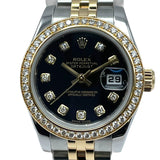 ロレックス ROLEX デイトジャスト26 179383G ブラック K18/SS 自動巻き レディース 腕時計