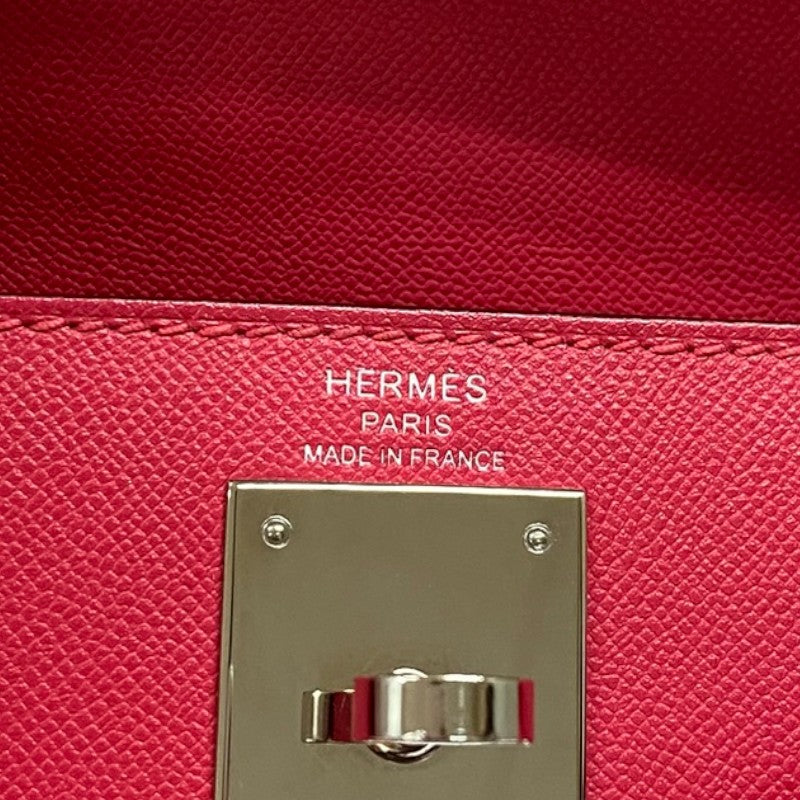 エルメス HERMES ケリー28 外縫い Z刻 ローズエクストリーム シルバー金具 マダム レディース ハンドバッグ ショルダーバッグ
