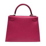 エルメス HERMES ケリー28 外縫い Z刻 ローズエクストリーム シルバー金具 マダム レディース ハンドバッグ ショルダーバッグ